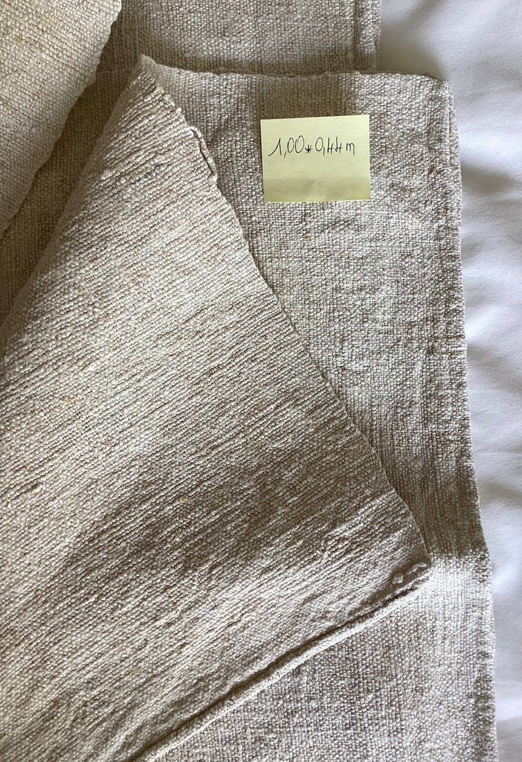 Set of 2 old coupons (tea towels) in hemp canvas