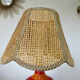 Bottle lamp in scoubidou, lampshade in rattan years 50/60