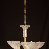 Elegant Murano Candlestick Iridescent Leaves