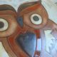 Owl plate to hang signed JG Picard Vallauris 1960s