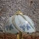 Vintage brass and flowered glass touch lamp – Soft touch lamp with intensity