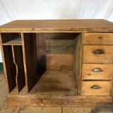 A schoolmaster's desk and chairs