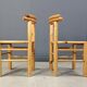Vintage pine wood dining chairs - 1980s - set of 6