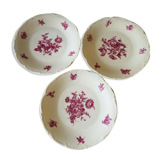 Lot of 3 porcelain plates from Sologne the archbishop