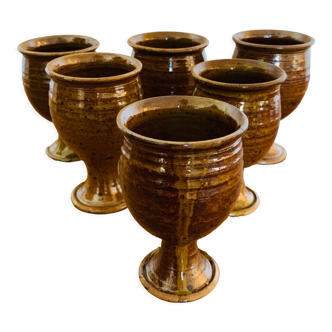 Set of 6 stoneware glasses