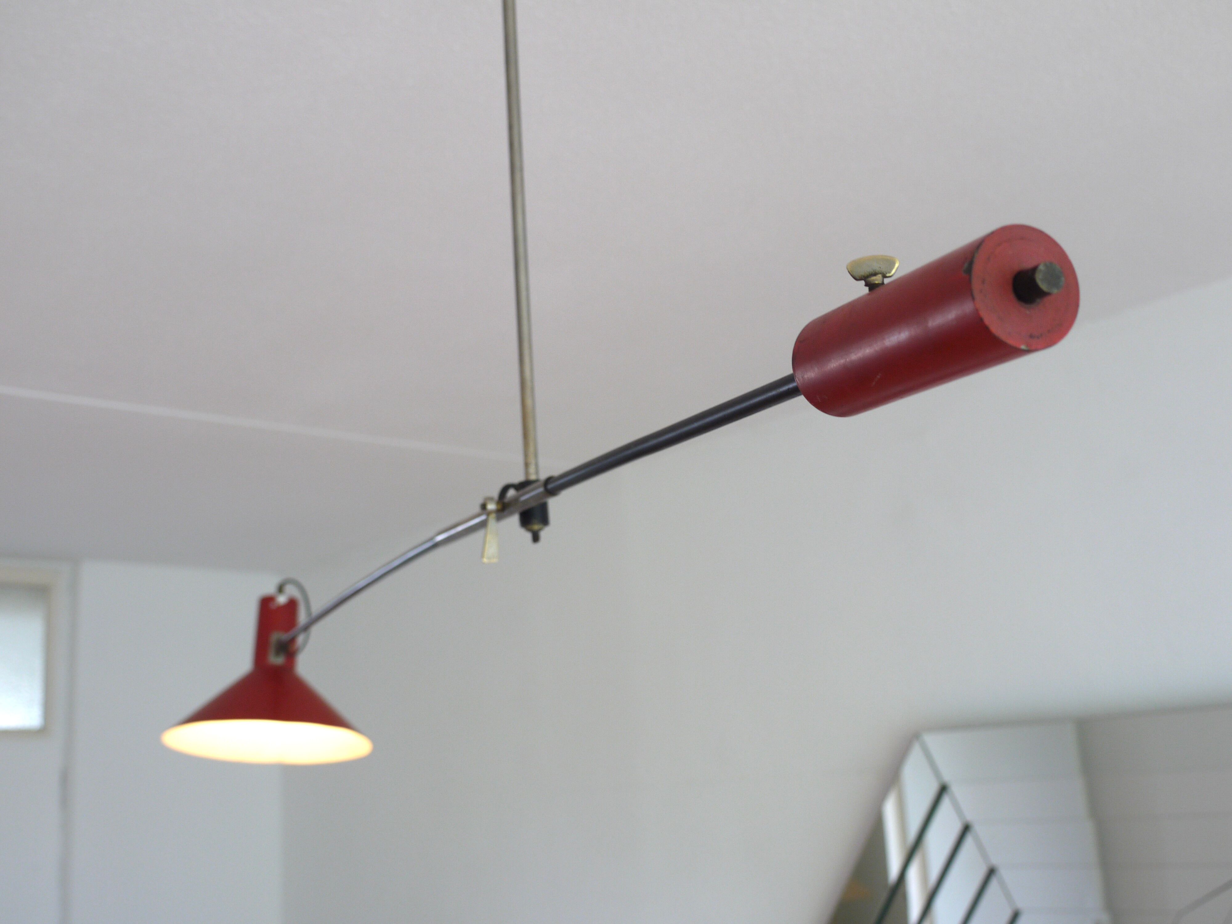 counterbalance ceiling lamp by JJM.Hoogervorst for Anvia. 1950s