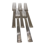 5 silver-plated table forks by Christofle, Triade pattern