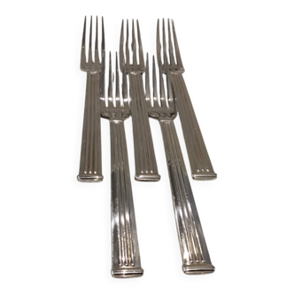 5 fourchettes de table métal argenté orfèvre Christofle modèle Triade