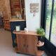 Small buffet or console in natural and black wood