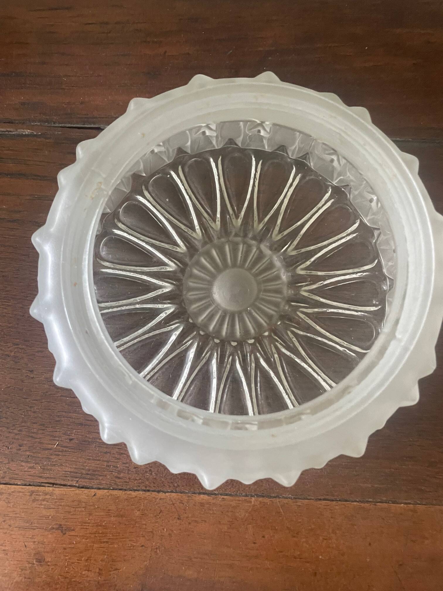 frosted glass ceiling light from the 40s and 50s