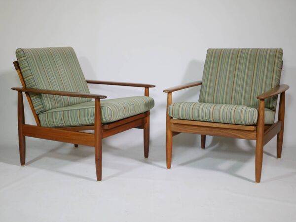 Ensemble de 2 fauteuils en teck de design danois, style milieu de siècle, années 60
