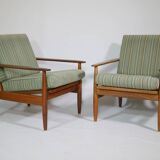Danish Design Teak Armchair Set Mid-Century Armchair, Set of 2, 60s
