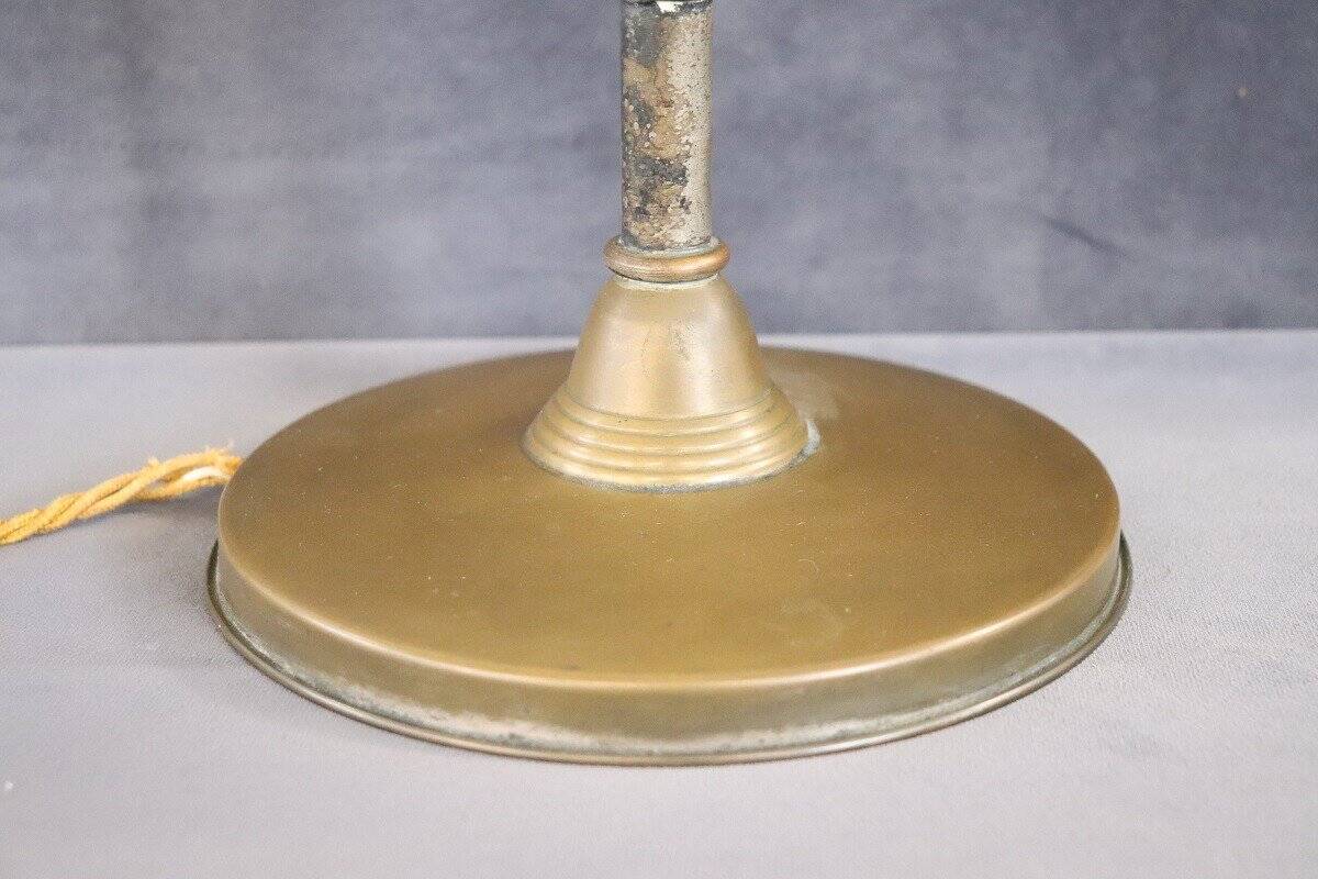 Vintage Brass And Glass Table Lamp, 1930s