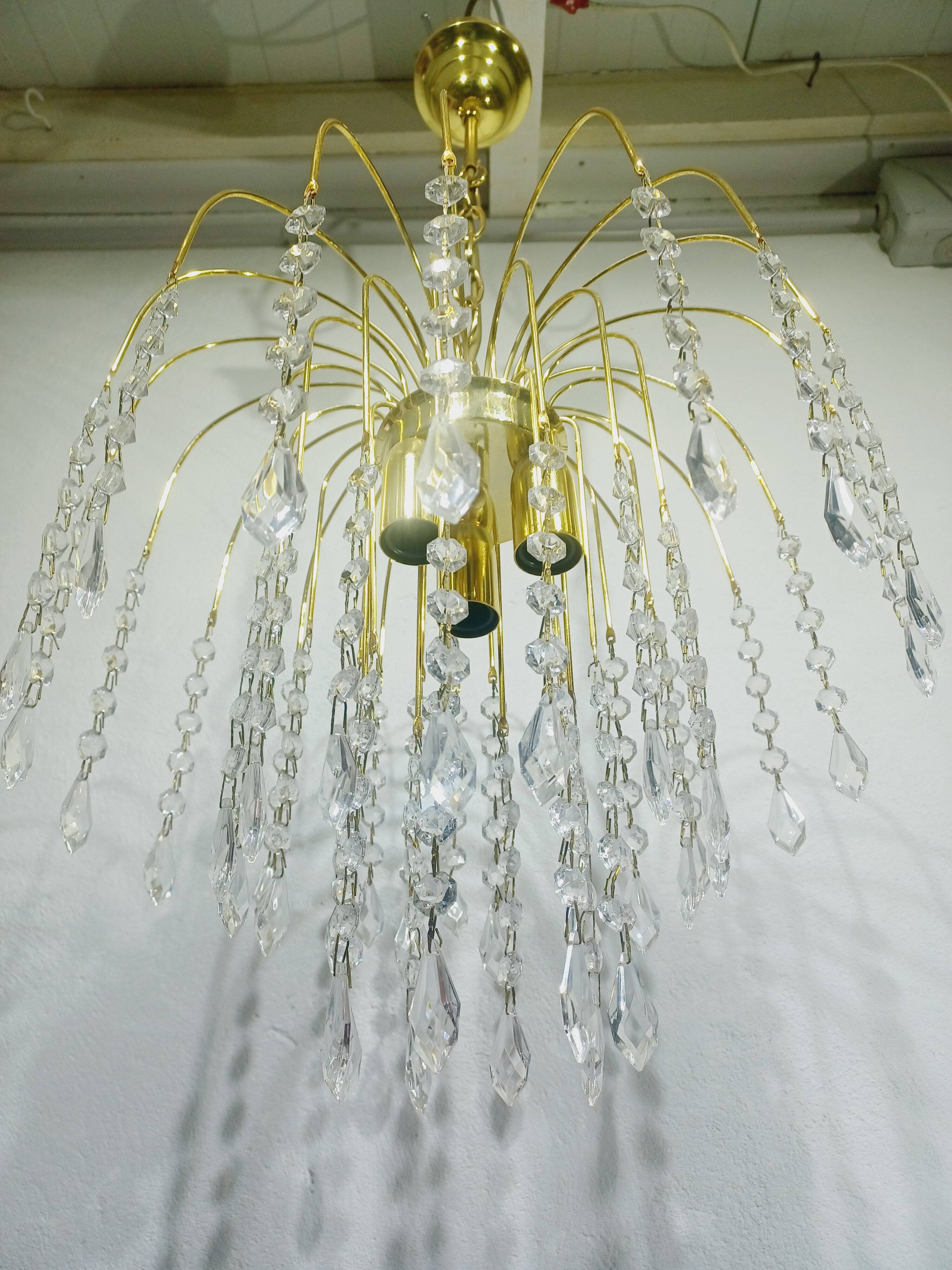 3 light crystal chandelier