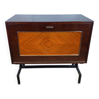 Vintage 50s tilting door storage bar cabinet