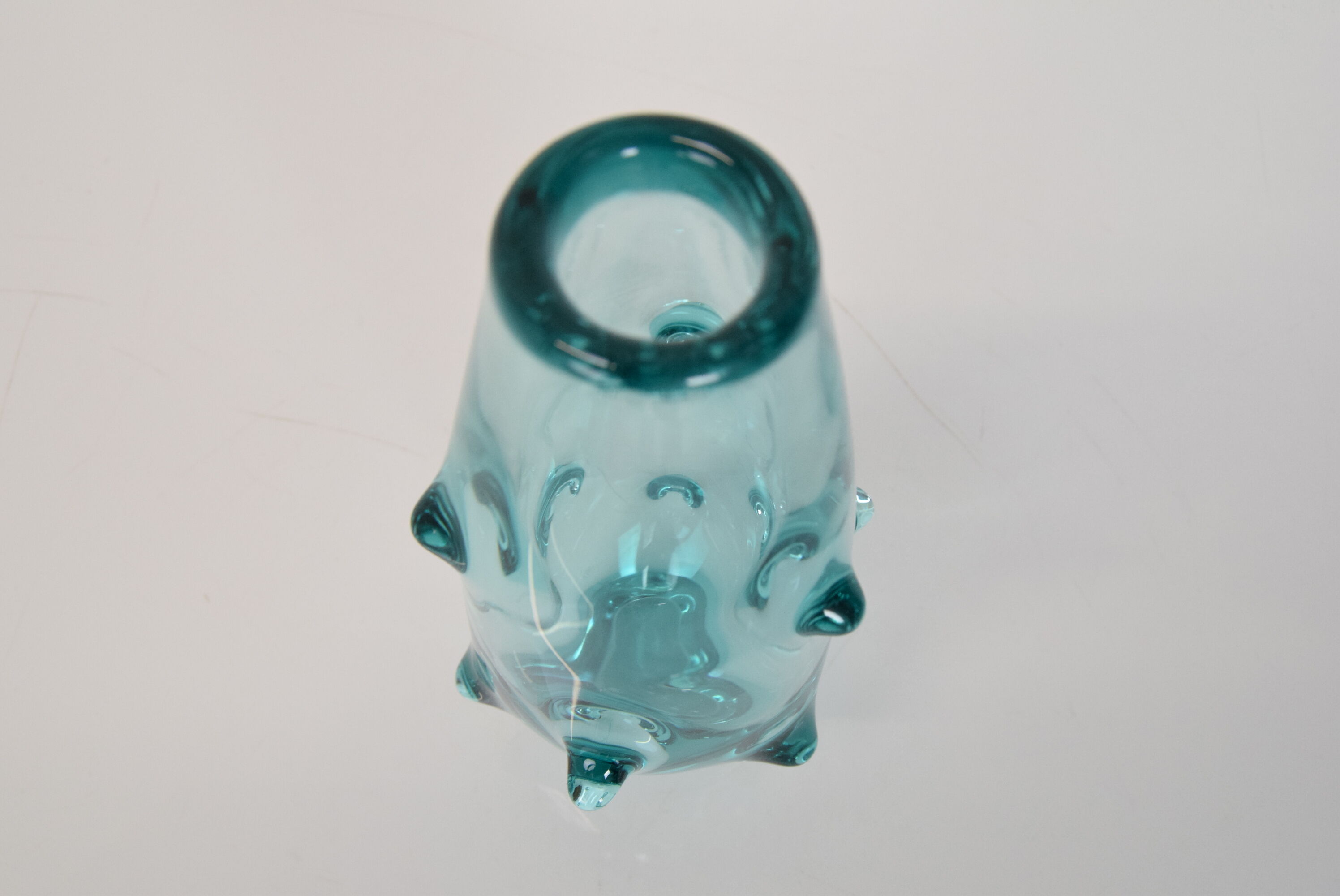 Vintage Glass Vase by Miroslav Klinger for Zelezny Brod Glasswork,1960's.