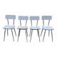 4 chaises de cuisine en formica beige et acier