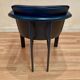 Set of 3 designer leather and metal armchairs.