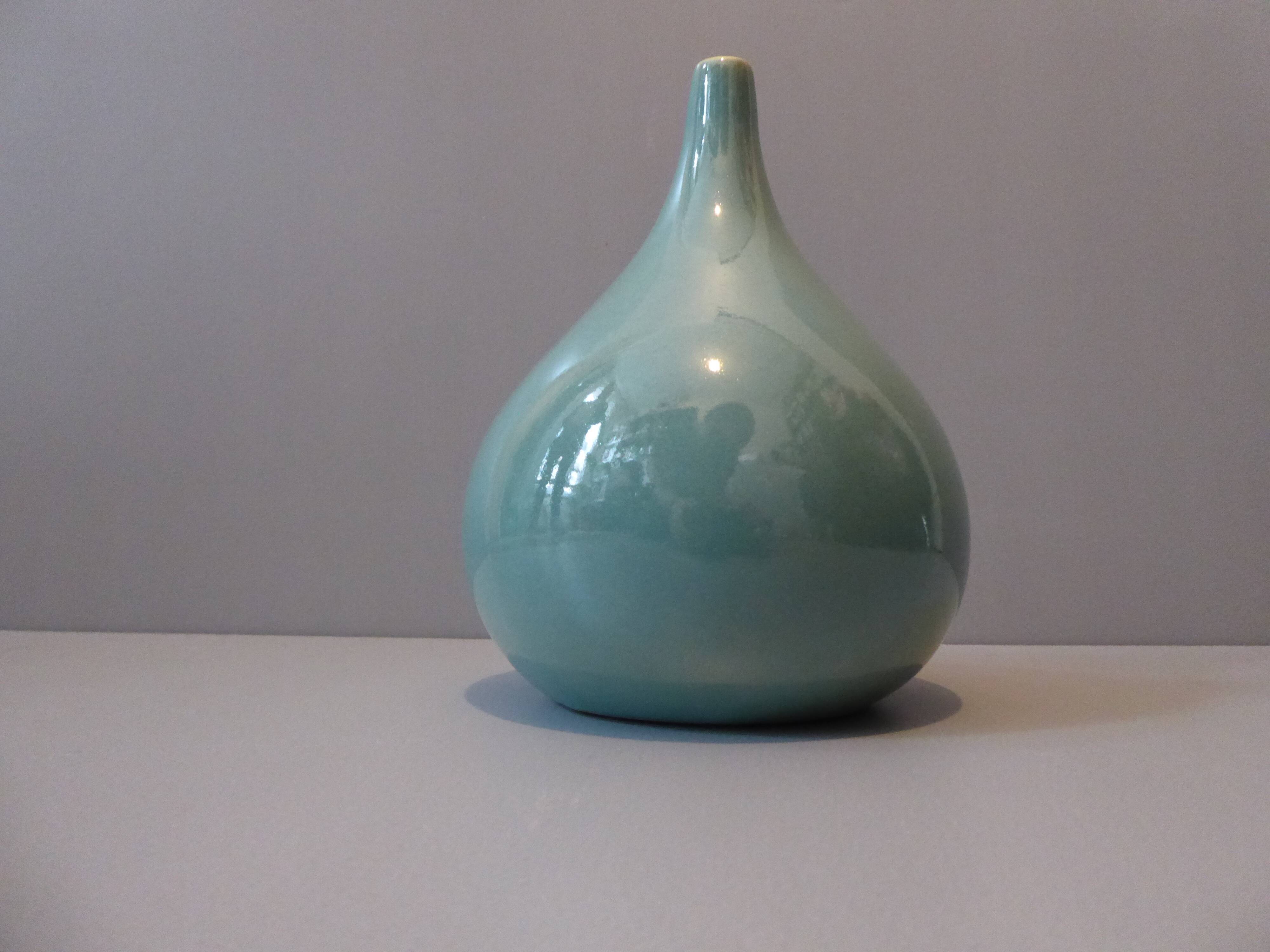 Celadon blue soliflore vase