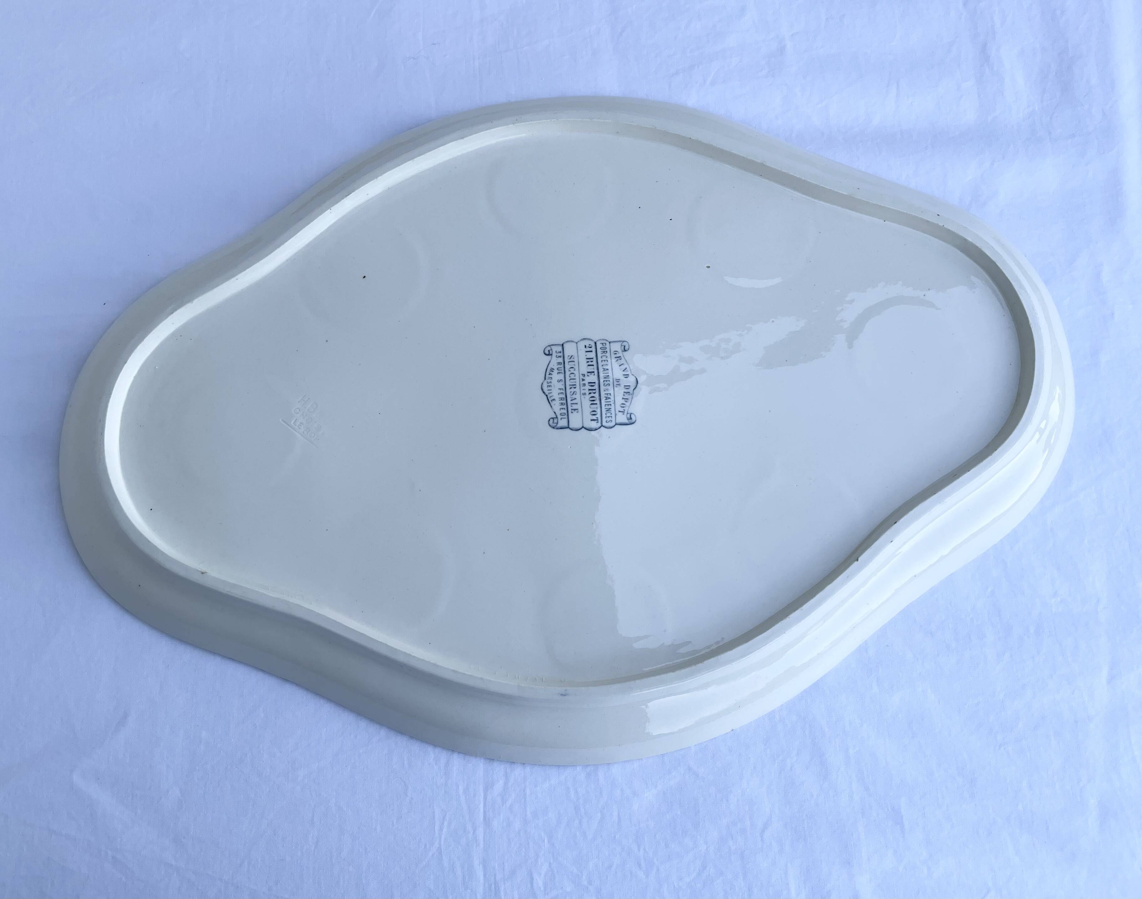 Old earthenware egg dish – Émile Bourgeois, late 19th century