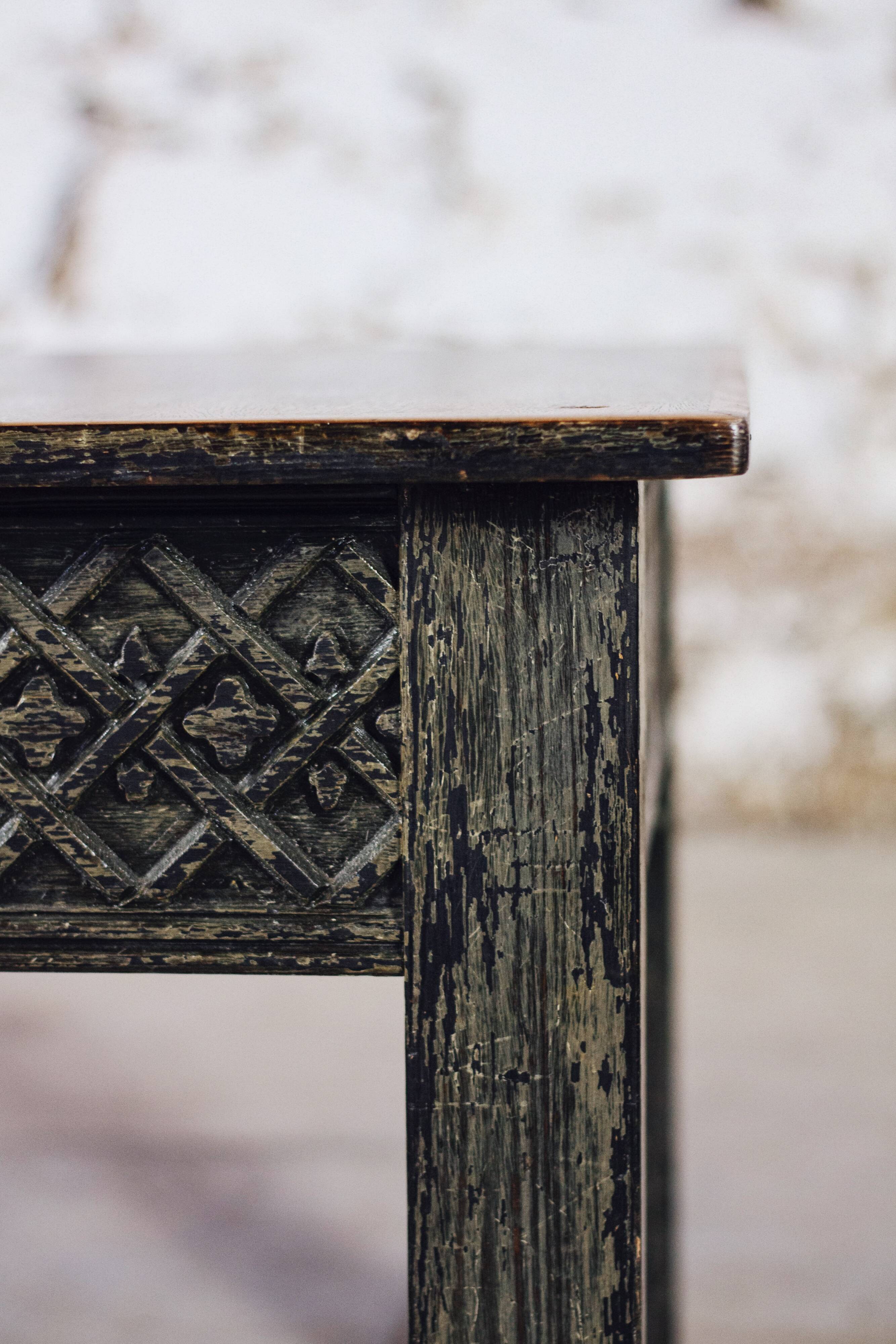 Indian carved wooden coffee table