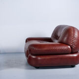 Pair of Sapporo leather armchairs from the 1970s, by Mobil Girgi.