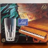 Très Joli Coffret De 6 Verre A Eau Ou Orangeade Bergerac En Cristal D'arque