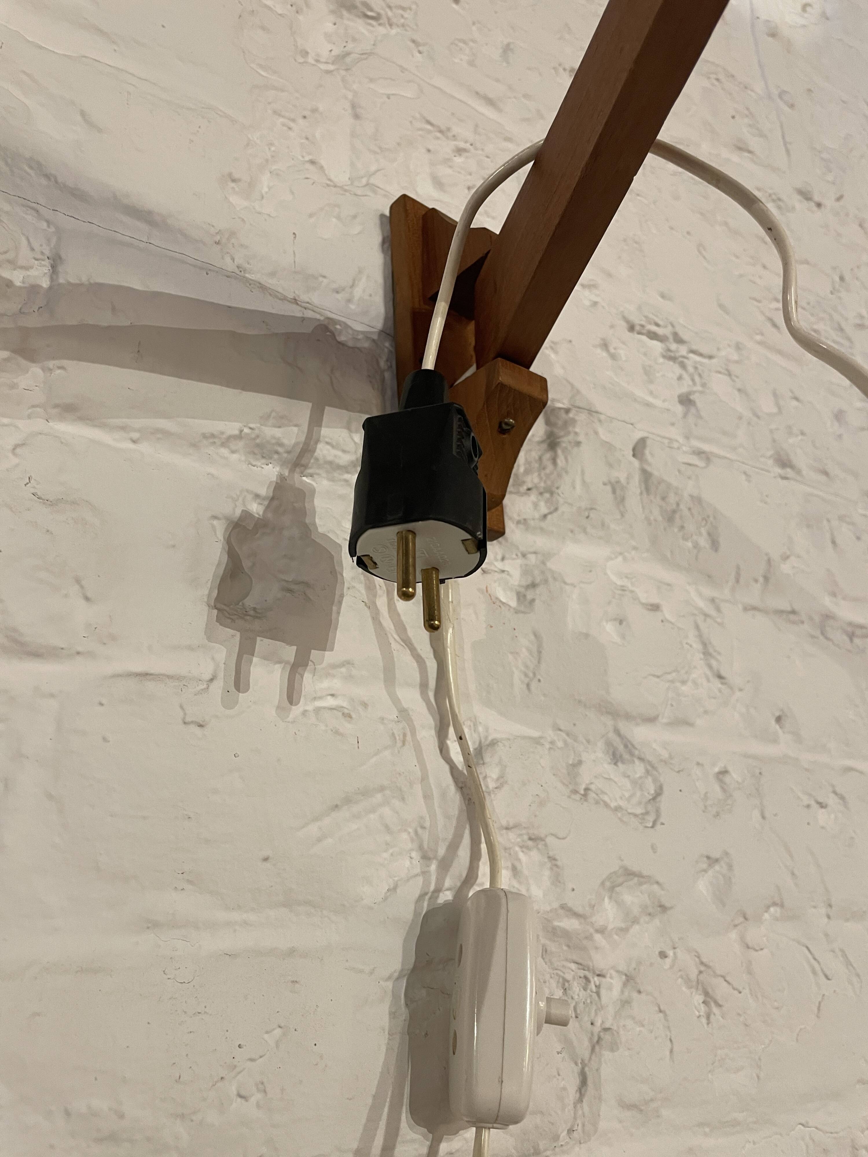 Scandinavian teak "lantern" wall lamp, 1960's