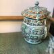 Stoneware pot with Asian decoration