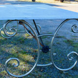 Table Top Carrara marble base wrought iron