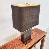Vintage lacquered and brass table lamp, 1970s