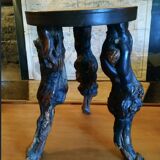 Brutalist tripod stool made from vine stock