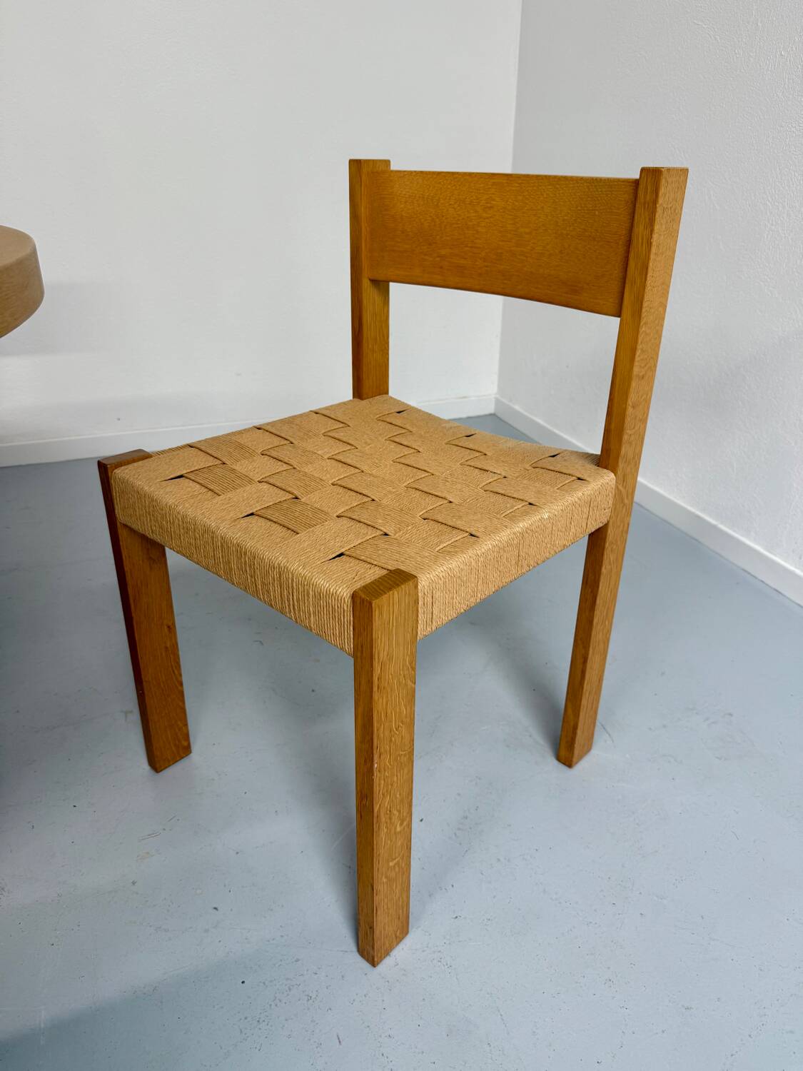 4 chaises bois et corde design Robert et Trix Haussmann  Dietiker vintage
