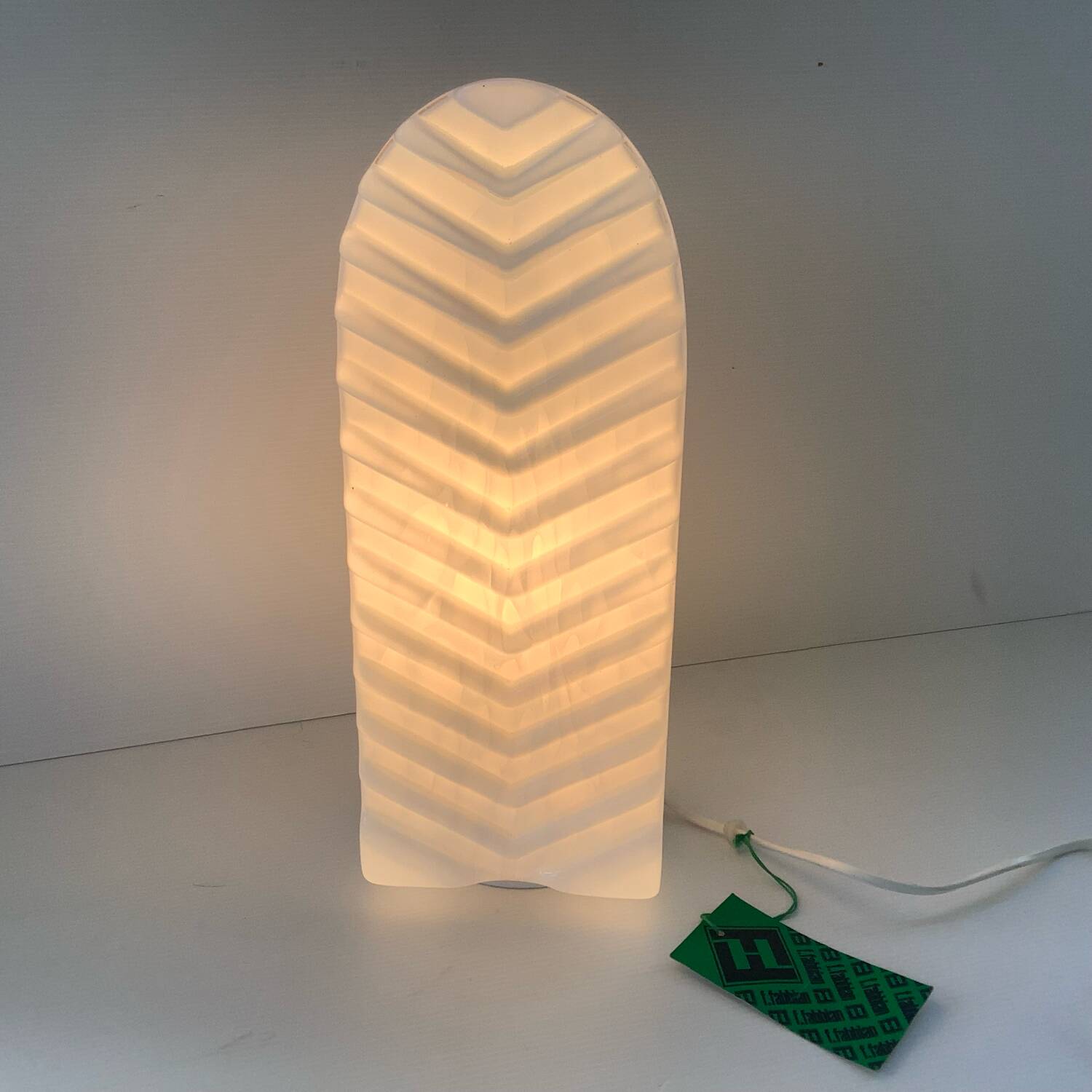 Vintage Fabbian Italy Passarola Lamp Murano Marble Glass Rare Chevron