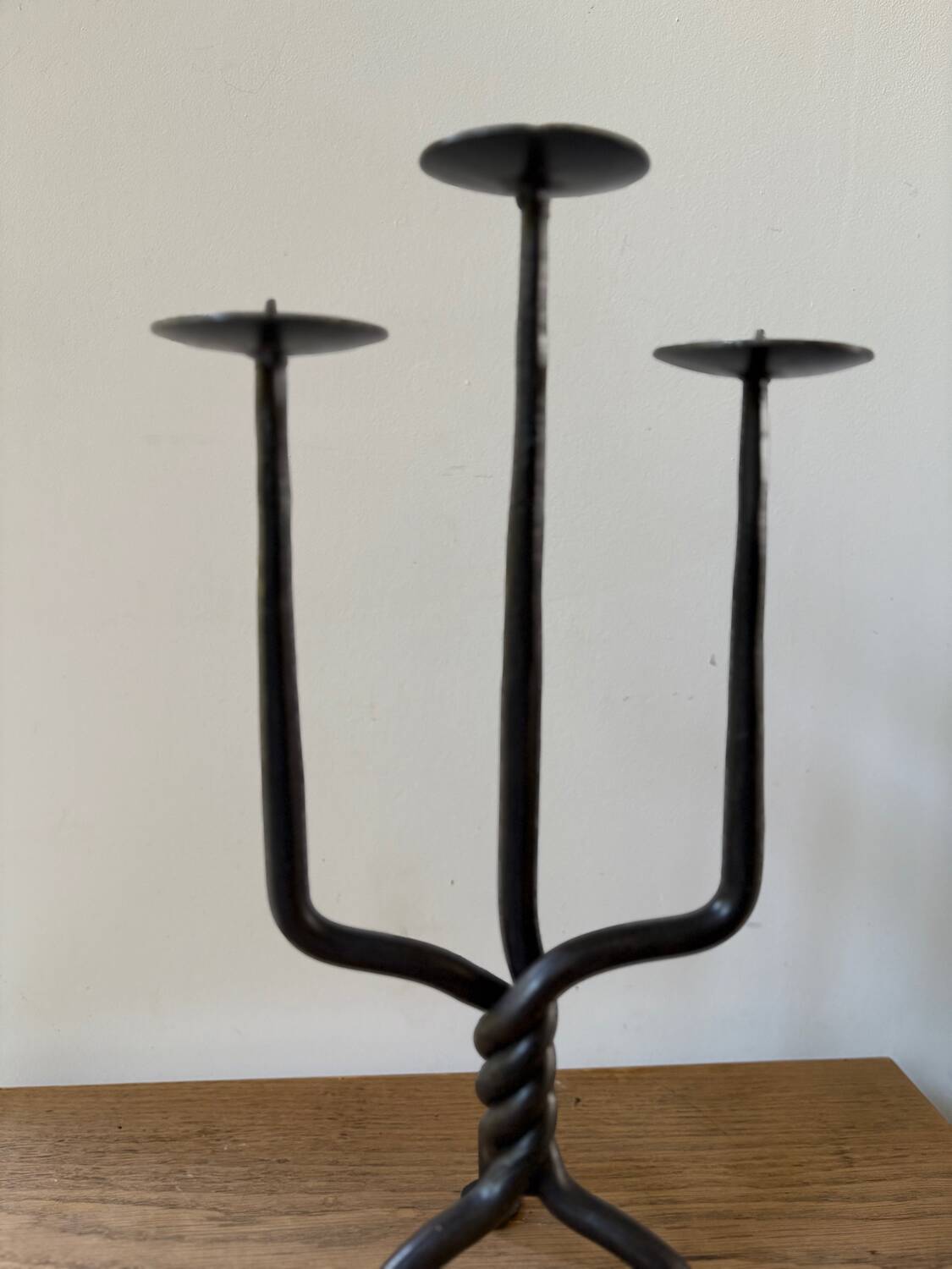 Antique wrought iron candlestick