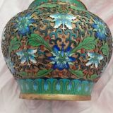 Pot covered in enamelled bronze