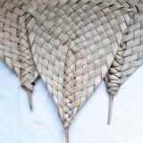 Set of 5 African fans woven in vegetable fiber, from Togo