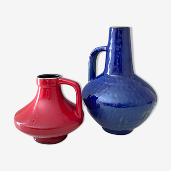 Lot de deux vases en céramique Henkel 70s