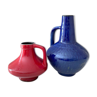 Lot de deux vases en céramique Henkel 70s