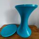 Tabouret tam tam bleu vintage en plastique