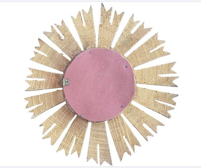 Golden wooden sun mirror "witch's eye"