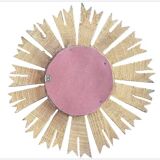 Golden wooden sun mirror "witch's eye"