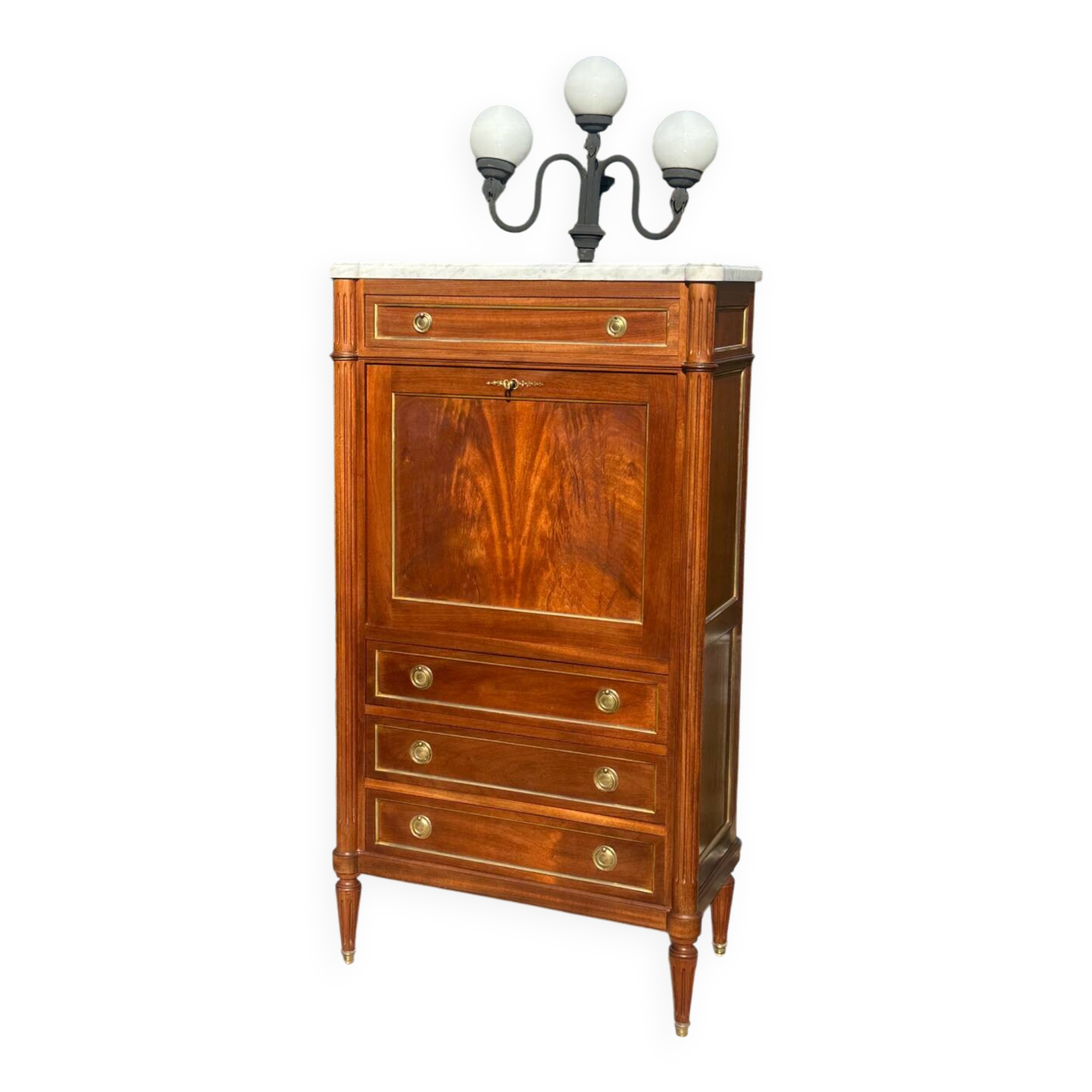 Small Louis XVI style mahogany secretary, 20th century