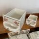 Set wood shelf and Art Deco spice jars
