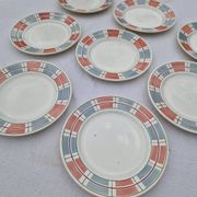 Lot De 8 Assiettes Plates Manufacture Salins