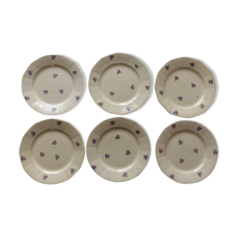 Set de 6 assiettes anciennes Digoin Sarreguemines
