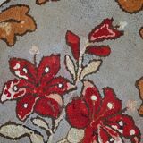 Tapis Hooked Antique Américain, Début XXe Siècle, Motifs Floraux