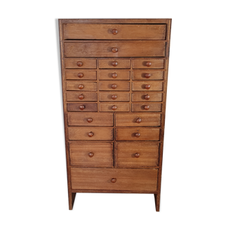 Sewing cabinet 24 drawers and set of buttons 60x30x24 cm SB