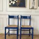 Paire de chaises en bois et corde