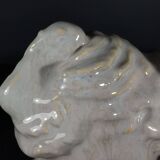 Art Deco ceramic animal sculpture, White Turkey, circa 1930